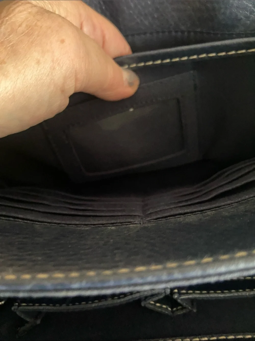 Women's Navy Crossbody Bag with Decorative Hardware